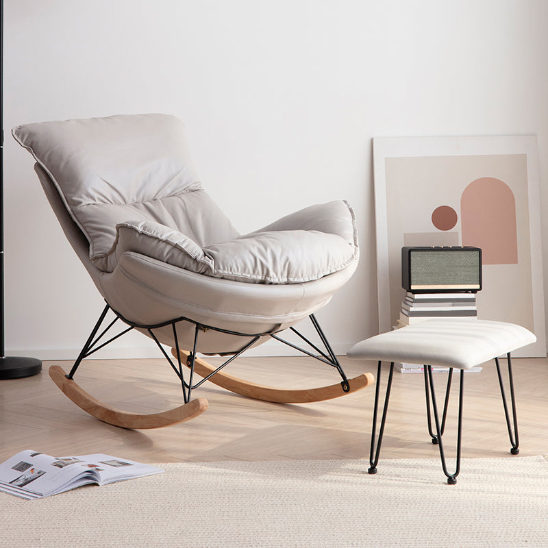 Chaise à bascule tissu chaise à bascule résistant aux grattements à forte à étsages avec ottoman