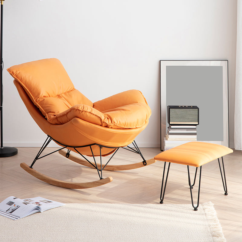 Chaise à bascule tissu chaise à bascule résistant aux grattements à forte à étsages avec ottoman