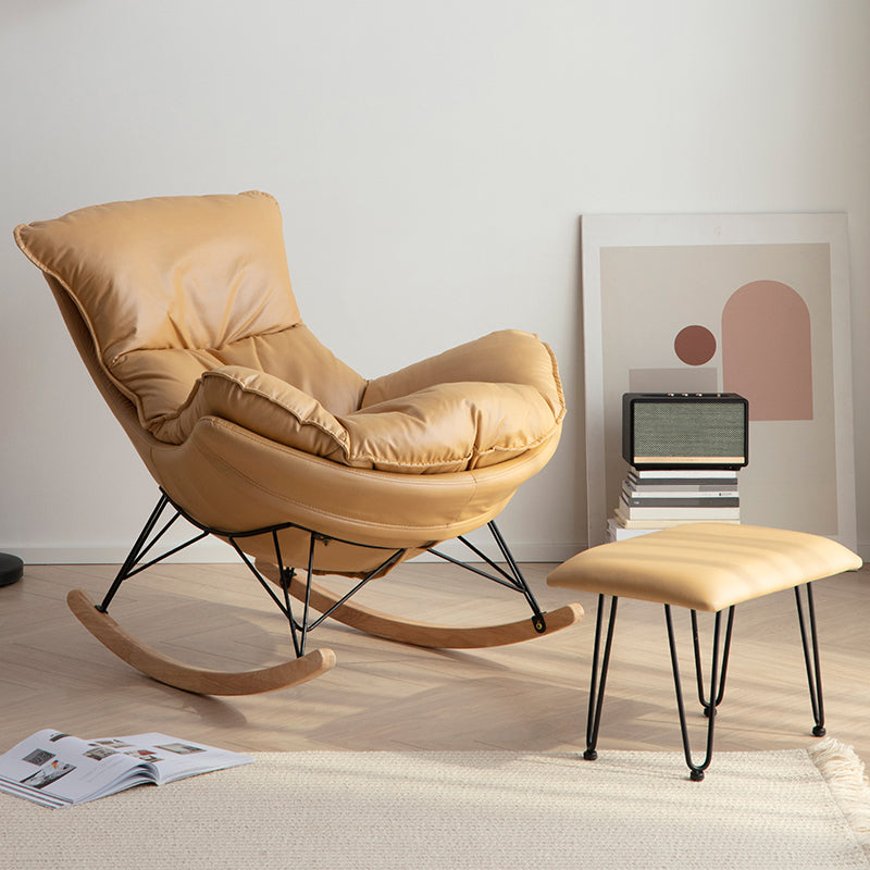 Chaise à bascule tissu chaise à bascule résistant aux grattements à forte à étsages avec ottoman