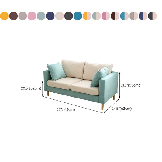 Scandinavian 2 Seater Sofa with 2 Pillows Back and Square Arms