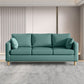 Modern 3-Seater 28.34" H Faux Leather Square Arm Sofa with 2 Pillows 67"L x 26"W x 28"H Blackish Green Clearhalo 'furn' 'furn_sofas' 'Furniture' 'Living Room Furniture' 'Sofa' 'sofas' 6778417