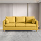 Modern 3-Seater 28.34" H Faux Leather Square Arm Sofa with 2 Pillows 67"L x 26"W x 28"H Yellow Clearhalo 'furn' 'furn_sofas' 'Furniture' 'Living Room Furniture' 'Sofa' 'sofas' 6778421