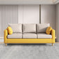 Modern 3-Seater 28.34" H Faux Leather Square Arm Sofa with 2 Pillows 67"L x 26"W x 28"H Beige Yellow Clearhalo 'furn' 'furn_sofas' 'Furniture' 'Living Room Furniture' 'Sofa' 'sofas' 6778427