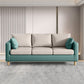 Modern 3-Seater 28.34" H Faux Leather Square Arm Sofa with 2 Pillows 67"L x 26"W x 28"H Off-White - Dark Green Clearhalo 'furn' 'furn_sofas' 'Furniture' 'Living Room Furniture' 'Sofa' 'sofas' 6778429