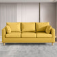 Modern 3-Seater 28.34" H Faux Leather Square Arm Sofa with 2 Pillows 75"L x 26"W x 28"H Yellow Clearhalo 'furn' 'furn_sofas' 'Furniture' 'Living Room Furniture' 'Sofa' 'sofas' 6778437