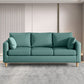 Modern 3-Seater 28.34" H Faux Leather Square Arm Sofa with 2 Pillows 75"L x 26"W x 28"H Blackish Green Clearhalo 'furn' 'furn_sofas' 'Furniture' 'Living Room Furniture' 'Sofa' 'sofas' 6778439