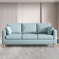 Modern 3-Seater 28.34" H Faux Leather Square Arm Sofa with 2 Pillows 75"L x 26"W x 28"H Mint Green Clearhalo 'furn' 'furn_sofas' 'Furniture' 'Living Room Furniture' 'Sofa' 'sofas' 6778444