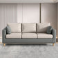 Modern 3-Seater 28.34" H Faux Leather Square Arm Sofa with 2 Pillows 75"L x 26"W x 28"H Dark Gray Beige Clearhalo 'furn' 'furn_sofas' 'Furniture' 'Living Room Furniture' 'Sofa' 'sofas' 6778445
