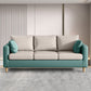 Modern 3-Seater 28.34" H Faux Leather Square Arm Sofa with 2 Pillows 75"L x 26"W x 28"H Off-White - Dark Green Clearhalo 'furn' 'furn_sofas' 'Furniture' 'Living Room Furniture' 'Sofa' 'sofas' 6778448