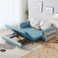 Scandinavian Faux Leather Sleeper Sofa Upholstered Pillow Top Arm Sofa Bed