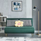 36.22" H Faux Leather Sleeper Sofa Armless Upholstered Sofa Bed in Green Clearhalo 'furn' 'furn_futons' 'Furniture' 'Futons & Daybeds' 'Futons' 'Living Room Furniture' 6778555