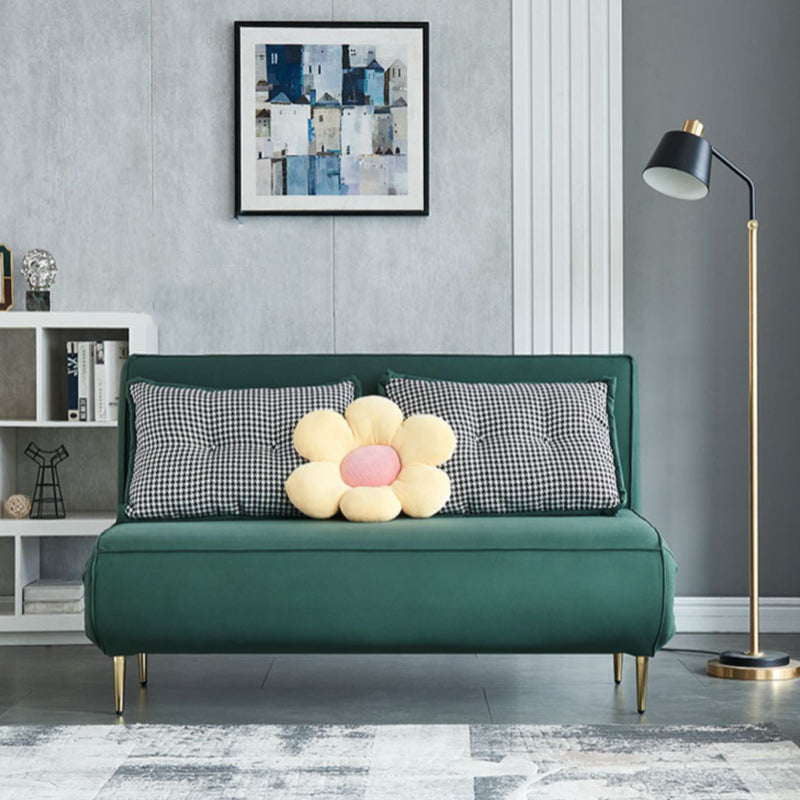 36.22" H Faux Leather Sleeper Sofa Armless Upholstered Sofa Bed in Green Clearhalo 'furn' 'furn_futons' 'Furniture' 'Futons & Daybeds' 'Futons' 'Living Room Furniture' 6778555
