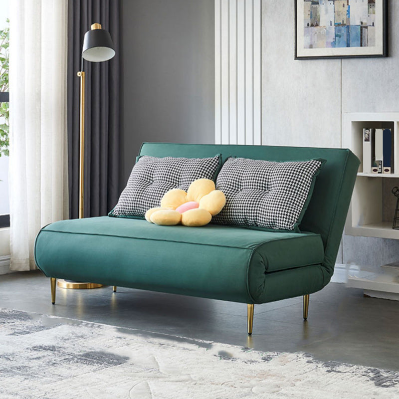 36.22" H Faux Leather Sleeper Sofa Armless Upholstered Sofa Bed in Green 65"L x 33"W x 36"H Sponge & Latex Clearhalo 'furn' 'furn_futons' 'Furniture' 'Futons & Daybeds' 'Futons' 'Living Room Furniture' 6778557