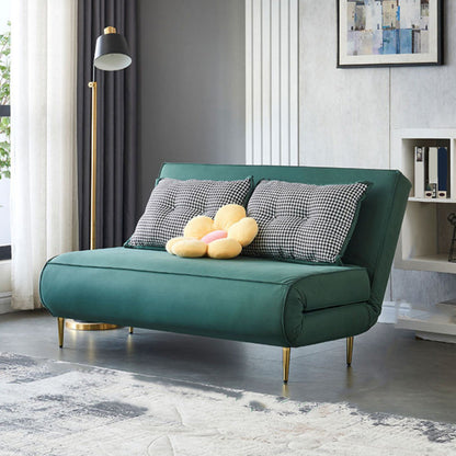 36.22" H Faux Leather Sleeper Sofa Armless Upholstered Sofa Bed in Green 65"L x 33"W x 36"H Sponge & Latex Clearhalo 'furn' 'furn_futons' 'Furniture' 'Futons & Daybeds' 'Futons' 'Living Room Furniture' 6778557