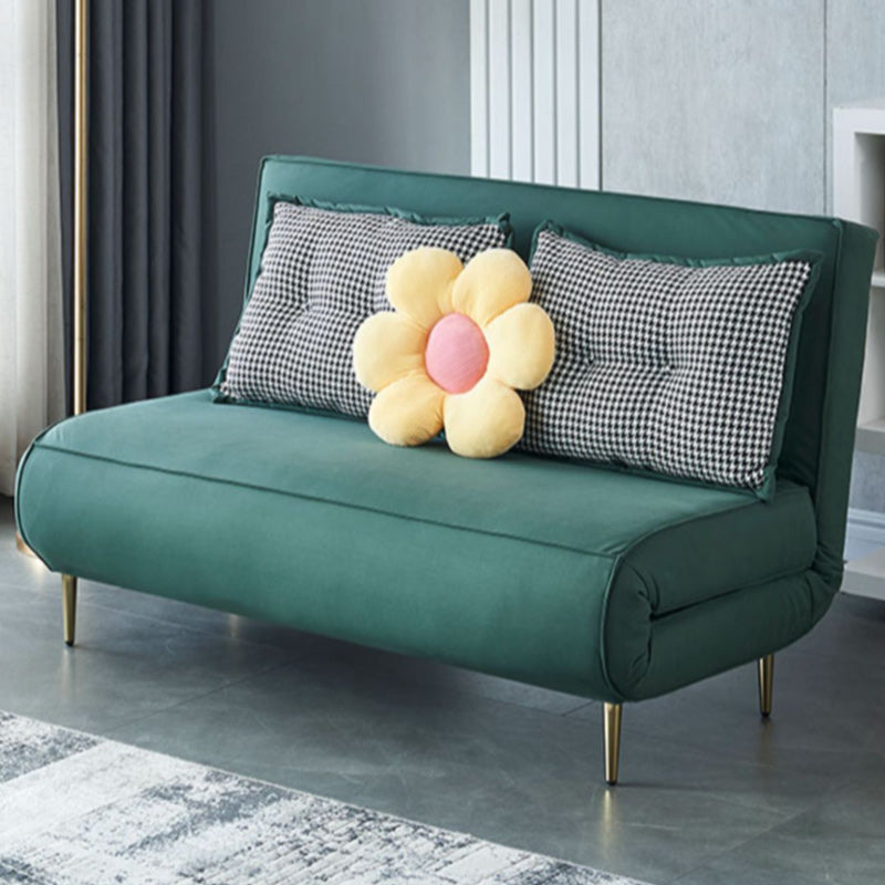 36.22" H Faux Leather Sleeper Sofa Armless Upholstered Sofa Bed in Green Clearhalo 'furn' 'furn_futons' 'Furniture' 'Futons & Daybeds' 'Futons' 'Living Room Furniture' 6778558
