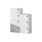 Modern Rectangle Chest White Wood Storage Cabinet with Drawer 16"L x 12"W x 30"H + 16"L x 12"W x 40.55"H Clearhalo 'Cabinets & Chests' 'cabinets_chests' 'furn' 'furn_cabinets_chests' 'Furniture' 'Living Room Furniture' 6778608