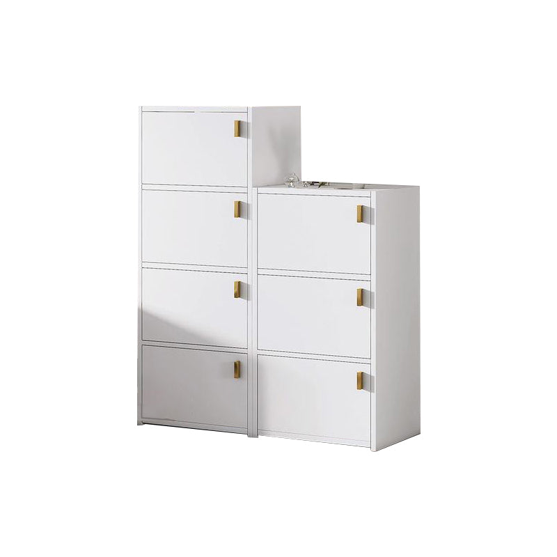 Modern Rectangle Chest White Wood Storage Cabinet with Drawer 16"L x 12"W x 30"H + 16"L x 12"W x 40.55"H Clearhalo 'Cabinets & Chests' 'cabinets_chests' 'furn' 'furn_cabinets_chests' 'Furniture' 'Living Room Furniture' 6778608