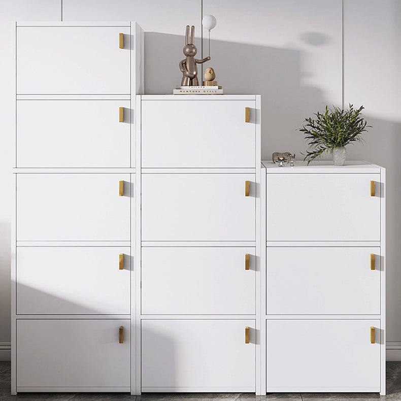Modern Rectangle Chest White Wood Storage Cabinet with Drawer 16"L x 12"W x 30"H+16"L x 12"W x 41"H+16"L x 12"W x 50"H Clearhalo 'Cabinets & Chests' 'cabinets_chests' 'furn' 'furn_cabinets_chests' 'Furniture' 'Living Room Furniture' 6778611