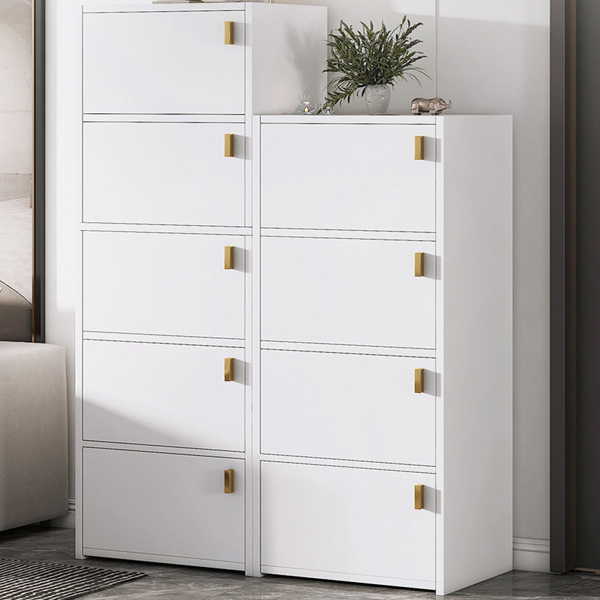 Modern Rectangle Chest White Wood Storage Cabinet with Drawer 16"L x 12"W x 41"H+16"L x 12"W x 50"H Clearhalo 'Cabinets & Chests' 'cabinets_chests' 'furn' 'furn_cabinets_chests' 'Furniture' 'Living Room Furniture' 6778612