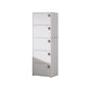 Modern Rectangle Chest White Wood Storage Cabinet with Drawer 16"L x 12"W x 50"H Clearhalo 'Cabinets & Chests' 'cabinets_chests' 'furn' 'furn_cabinets_chests' 'Furniture' 'Living Room Furniture' 6778620