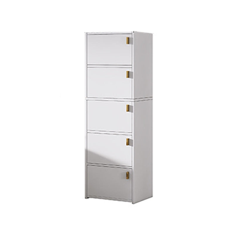 Modern Rectangle Chest White Wood Storage Cabinet with Drawer 16"L x 12"W x 50"H Clearhalo 'Cabinets & Chests' 'cabinets_chests' 'furn' 'furn_cabinets_chests' 'Furniture' 'Living Room Furniture' 6778620