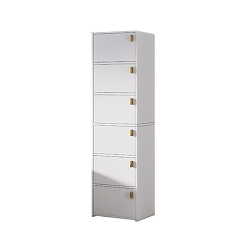 Modern Rectangle Chest White Wood Storage Cabinet with Drawer 16"L x 12"W x 60"H Clearhalo 'Cabinets & Chests' 'cabinets_chests' 'furn' 'furn_cabinets_chests' 'Furniture' 'Living Room Furniture' 6778621
