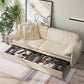 Pillow Top Arms Sleeper Sofa Scandinavian Upholstered Sofa Bed