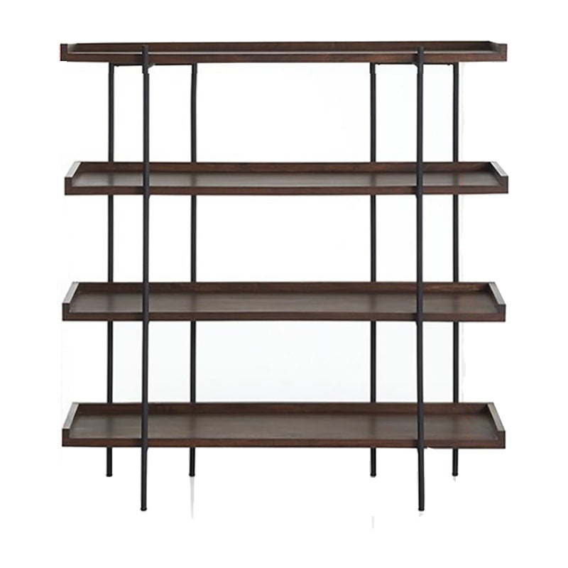 Wooden Standard Bookcase Industrial Open Back Bookshelf with Shelves 59"L x 12"W x 69"H Clearhalo 'Bookcases' 'furn' 'furn_bookcases' 'Furniture' 'Office Furniture' 6779085