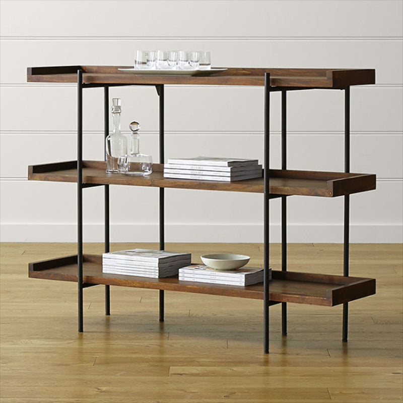 Wooden Standard Bookcase Industrial Open Back Bookshelf with Shelves Clearhalo 'Bookcases' 'furn' 'furn_bookcases' 'Furniture' 'Office Furniture' 6779086