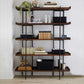 Wooden Standard Bookcase Industrial Open Back Bookshelf with Shelves 79"L x 12"W x 69"H Clearhalo 'Bookcases' 'furn' 'furn_bookcases' 'Furniture' 'Office Furniture' 6779090