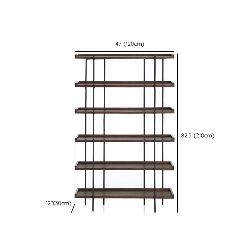 Wooden Standard Bookcase Industrial Open Back Bookshelf with Shelves Clearhalo 'Bookcases' 'furn' 'furn_bookcases' 'Furniture' 'Office Furniture' 6779099