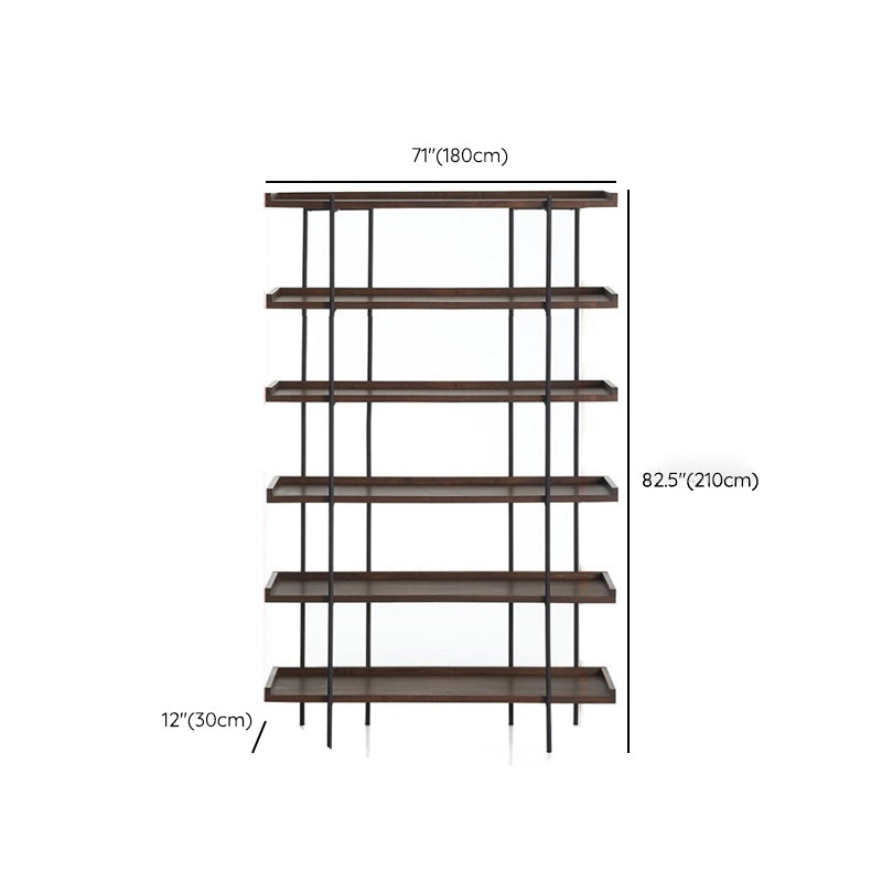 Wooden Standard Bookcase Industrial Open Back Bookshelf with Shelves Clearhalo 'Bookcases' 'furn' 'furn_bookcases' 'Furniture' 'Office Furniture' 6779102