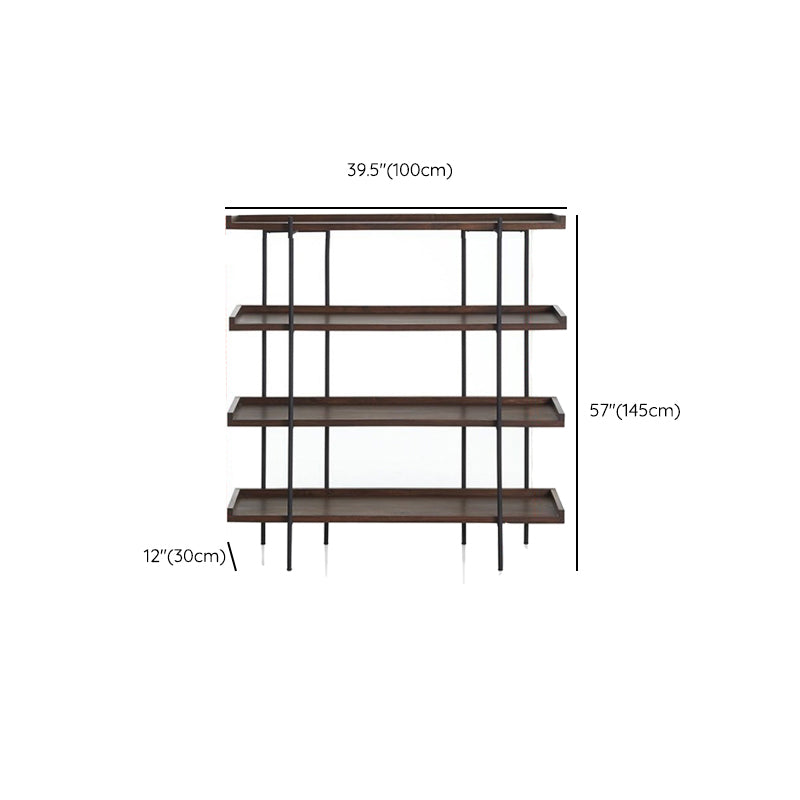 Wooden Standard Bookcase Industrial Open Back Bookshelf with Shelves Clearhalo 'Bookcases' 'furn' 'furn_bookcases' 'Furniture' 'Office Furniture' 6779105
