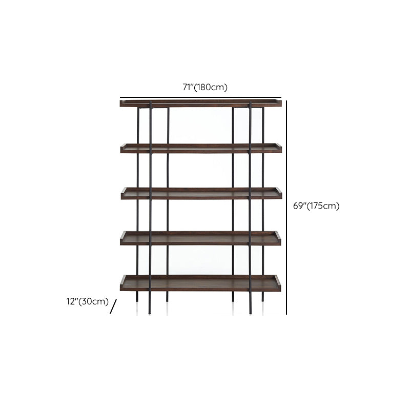 Wooden Standard Bookcase Industrial Open Back Bookshelf with Shelves Clearhalo 'Bookcases' 'furn' 'furn_bookcases' 'Furniture' 'Office Furniture' 6779111