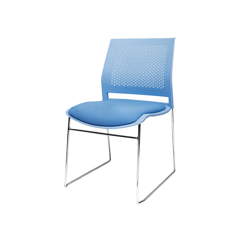 Contemporary Ergonomic Conference Chair Metal Office Chair without Arm Upholstered 1 Piece Blue Clearhalo 'furn' 'furn_office_chair' 'Furniture' 'Office Chairs' 'Office Furniture' 'office_chair' 6779230