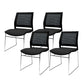 Contemporary Ergonomic Conference Chair Metal Office Chair without Arm Upholstered 4 Piece Set Black Clearhalo 'furn' 'furn_office_chair' 'Furniture' 'Office Chairs' 'Office Furniture' 'office_chair' 6779243