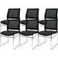 Contemporary Ergonomic Conference Chair Metal Office Chair without Arm Upholstered 6 Piece Set Black Clearhalo 'furn' 'furn_office_chair' 'Furniture' 'Office Chairs' 'Office Furniture' 'office_chair' 6779246