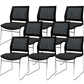 Contemporary Ergonomic Conference Chair Metal Office Chair without Arm Upholstered 8 Piece Set Black Clearhalo 'furn' 'furn_office_chair' 'Furniture' 'Office Chairs' 'Office Furniture' 'office_chair' 6779247
