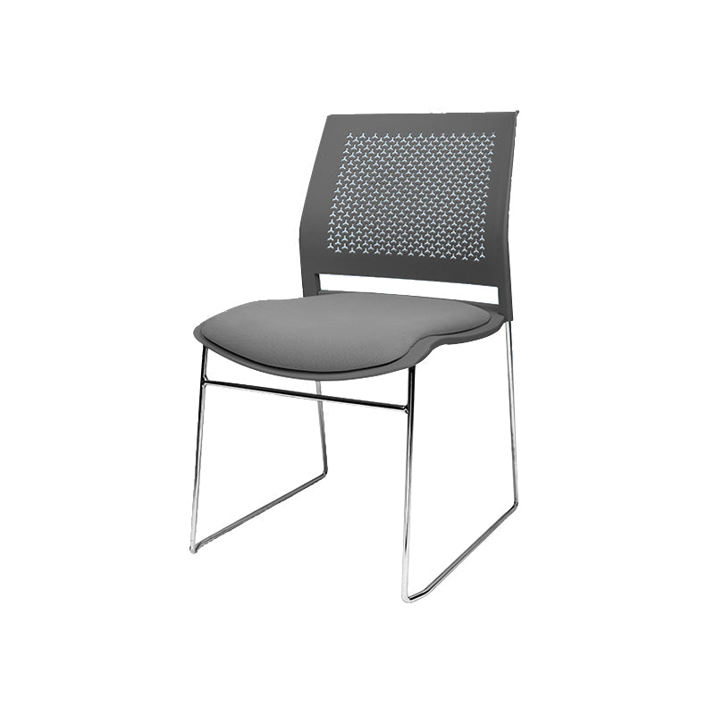 Contemporary Ergonomic Conference Chair Metal Office Chair without Arm Upholstered 1 Piece Gray Clearhalo 'furn' 'furn_office_chair' 'Furniture' 'Office Chairs' 'Office Furniture' 'office_chair' 6779248