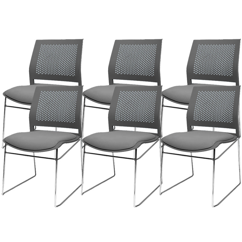 Contemporary Ergonomic Conference Chair Metal Office Chair without Arm Upholstered 6 Piece Set Gray Clearhalo 'furn' 'furn_office_chair' 'Furniture' 'Office Chairs' 'Office Furniture' 'office_chair' 6779251
