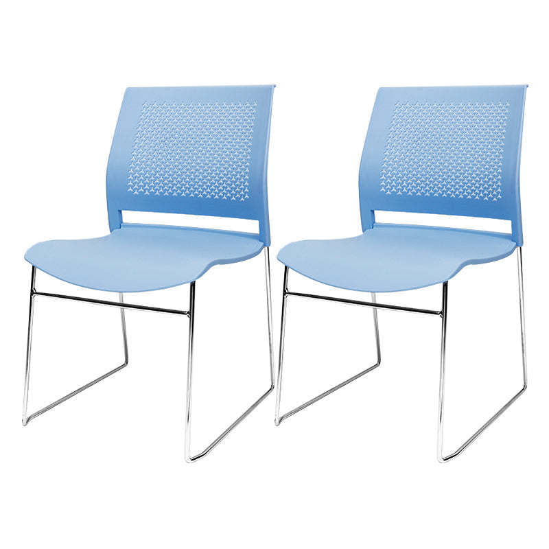 Contemporary Ergonomic Conference Chair Metal Office Chair without Arm Upholstered Not Included 2 Piece Set Blue Clearhalo 'furn' 'furn_office_chair' 'Furniture' 'Office Chairs' 'Office Furniture' 'office_chair' 6779254