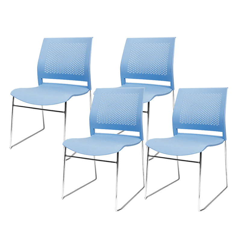 Contemporary Ergonomic Conference Chair Metal Office Chair without Arm Upholstered Not Included 4 Piece Set Blue Clearhalo 'furn' 'furn_office_chair' 'Furniture' 'Office Chairs' 'Office Furniture' 'office_chair' 6779255