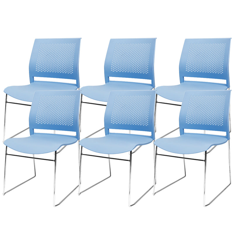 Contemporary Ergonomic Conference Chair Metal Office Chair without Arm Upholstered Not Included 6 Piece Set Blue Clearhalo 'furn' 'furn_office_chair' 'Furniture' 'Office Chairs' 'Office Furniture' 'office_chair' 6779256