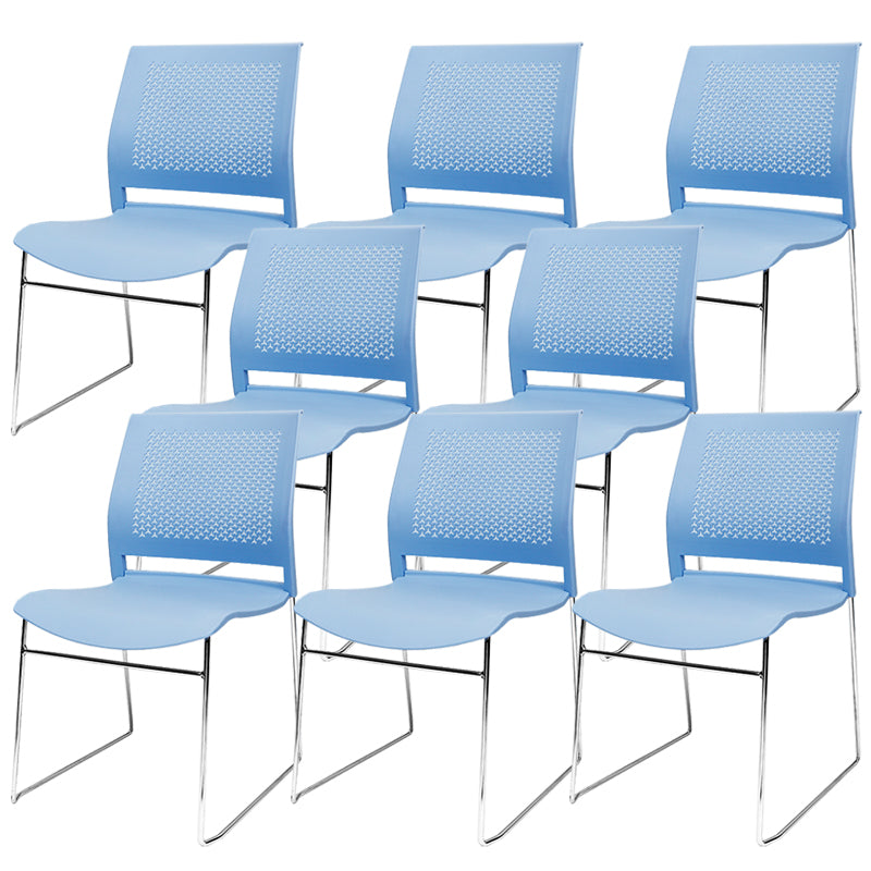 Contemporary Ergonomic Conference Chair Metal Office Chair without Arm Upholstered Not Included 8 Piece Set Blue Clearhalo 'furn' 'furn_office_chair' 'Furniture' 'Office Chairs' 'Office Furniture' 'office_chair' 6779257