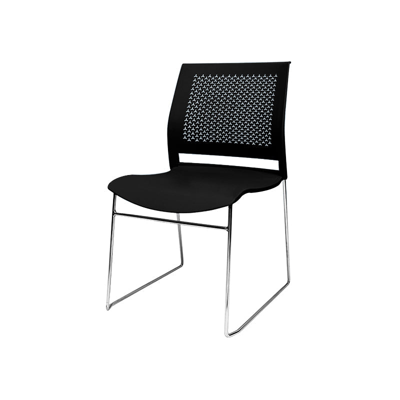 Contemporary Ergonomic Conference Chair Metal Office Chair without Arm Upholstered Not Included 1 Piece Black Clearhalo 'furn' 'furn_office_chair' 'Furniture' 'Office Chairs' 'Office Furniture' 'office_chair' 6779258
