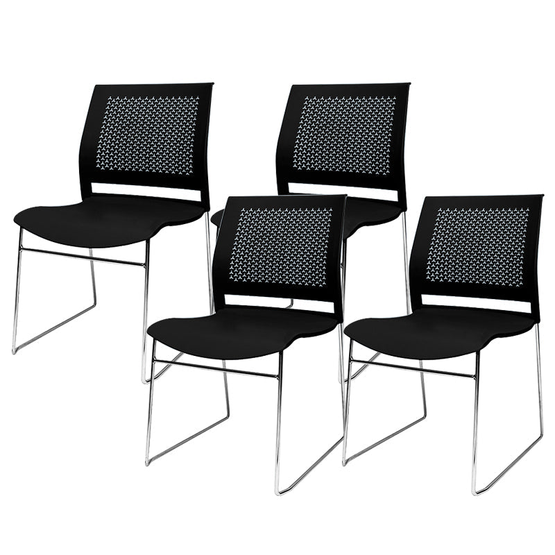 Contemporary Ergonomic Conference Chair Metal Office Chair without Arm Upholstered Not Included 4 Piece Set Black Clearhalo 'furn' 'furn_office_chair' 'Furniture' 'Office Chairs' 'Office Furniture' 'office_chair' 6779260