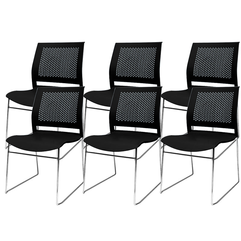 Contemporary Ergonomic Conference Chair Metal Office Chair without Arm Upholstered Not Included 6 Piece Set Black Clearhalo 'furn' 'furn_office_chair' 'Furniture' 'Office Chairs' 'Office Furniture' 'office_chair' 6779261