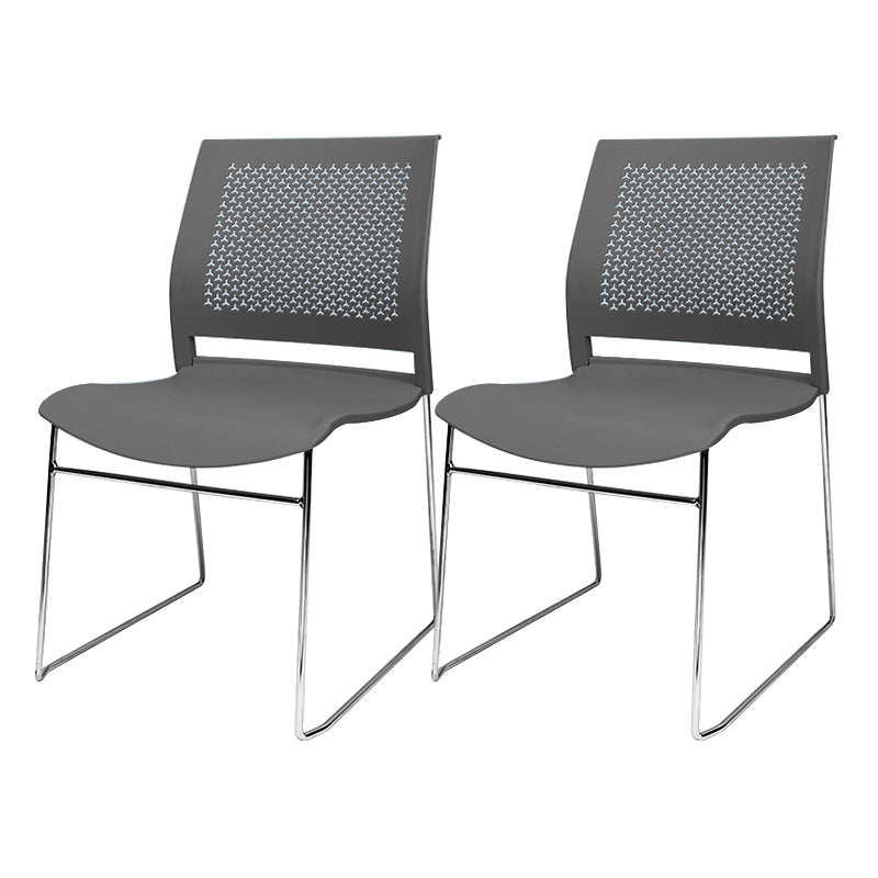Contemporary Ergonomic Conference Chair Metal Office Chair without Arm Upholstered Not Included 2 Piece Set Gray Clearhalo 'furn' 'furn_office_chair' 'Furniture' 'Office Chairs' 'Office Furniture' 'office_chair' 6779264