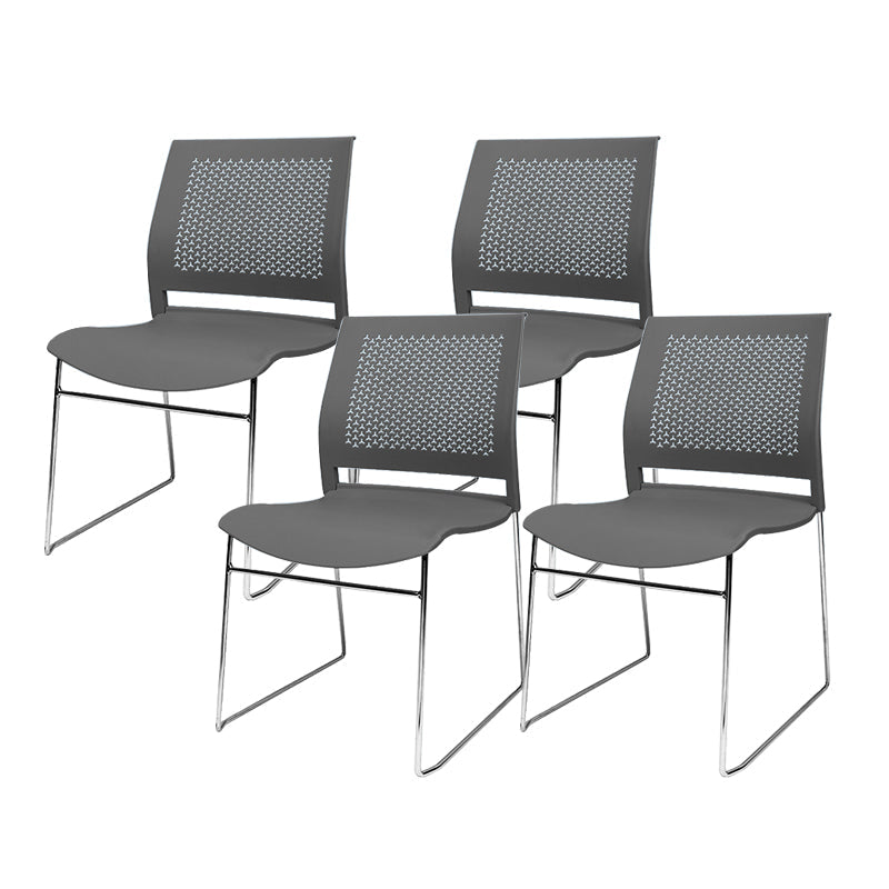 Contemporary Ergonomic Conference Chair Metal Office Chair without Arm Upholstered Not Included 4 Piece Set Gray Clearhalo 'furn' 'furn_office_chair' 'Furniture' 'Office Chairs' 'Office Furniture' 'office_chair' 6779265
