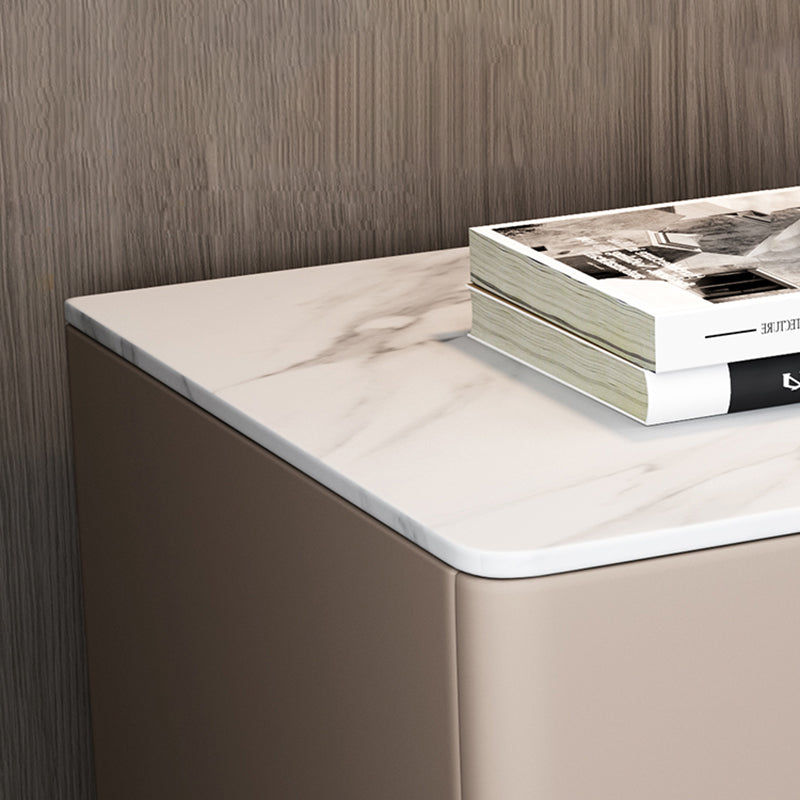 Klassischer Glamakzenttisch Nachttisch Stein Nachttschrank mit Schubladen